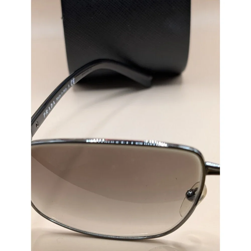 Prada Sunglasses SPR 54Q 610216 SAV 135 24 Gradient Black Gunmetal/Silver *FLAW*